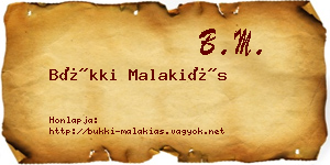 Bükki Malakiás névjegykártya